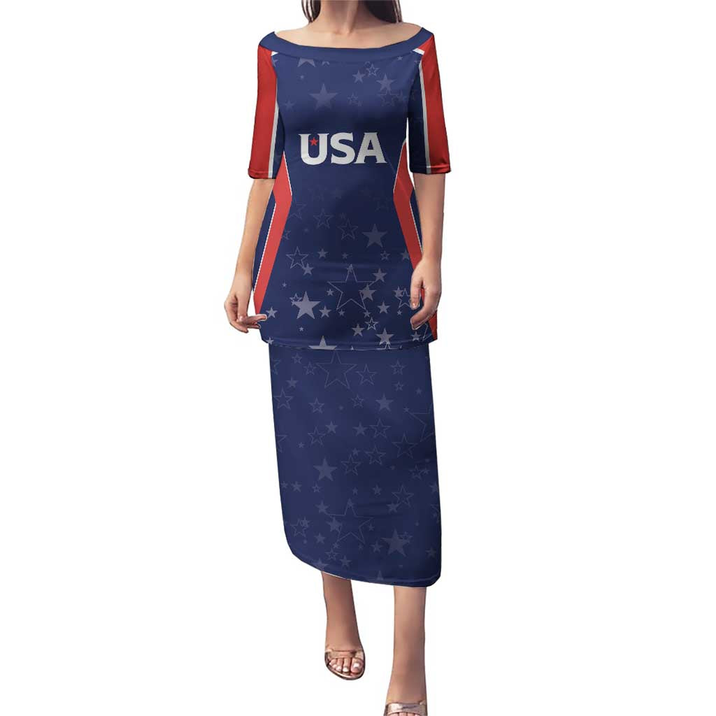USA Cricket World Cup 2024 Custom Puletasi All Stars Sprangle - Wonder Print Shop