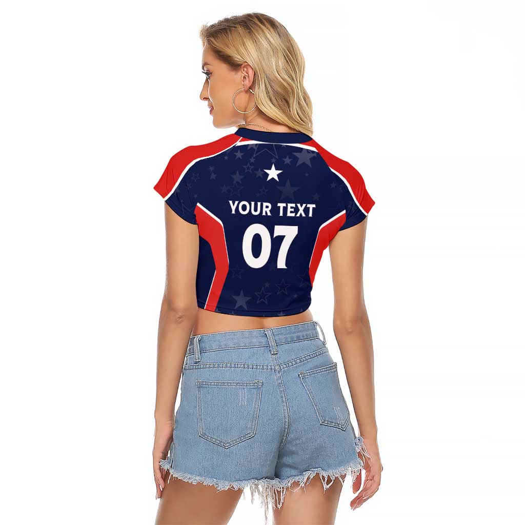 USA Cricket World Cup 2024 Custom Raglan Cropped T Shirt All Stars Sprangle - Wonder Print Shop
