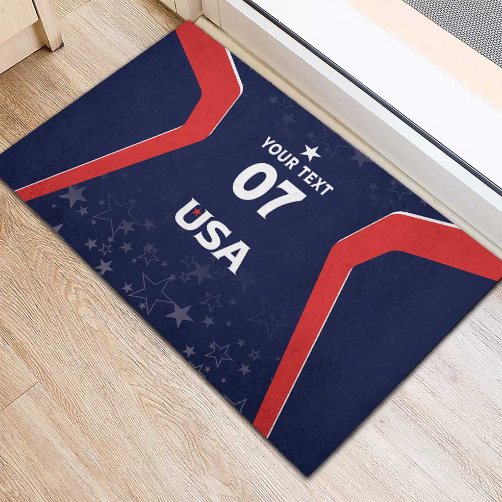 USA Cricket World Cup 2024 Custom Rubber Doormat All Stars Sprangle - Wonder Print Shop