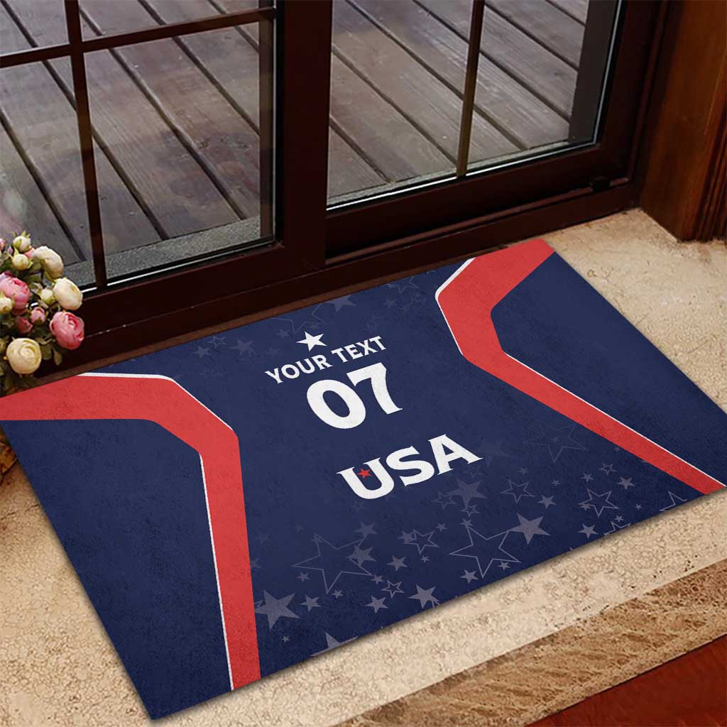 USA Cricket World Cup 2024 Custom Rubber Doormat All Stars Sprangle - Wonder Print Shop