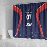 USA Cricket World Cup 2024 Custom Shower Curtain All Stars Sprangle