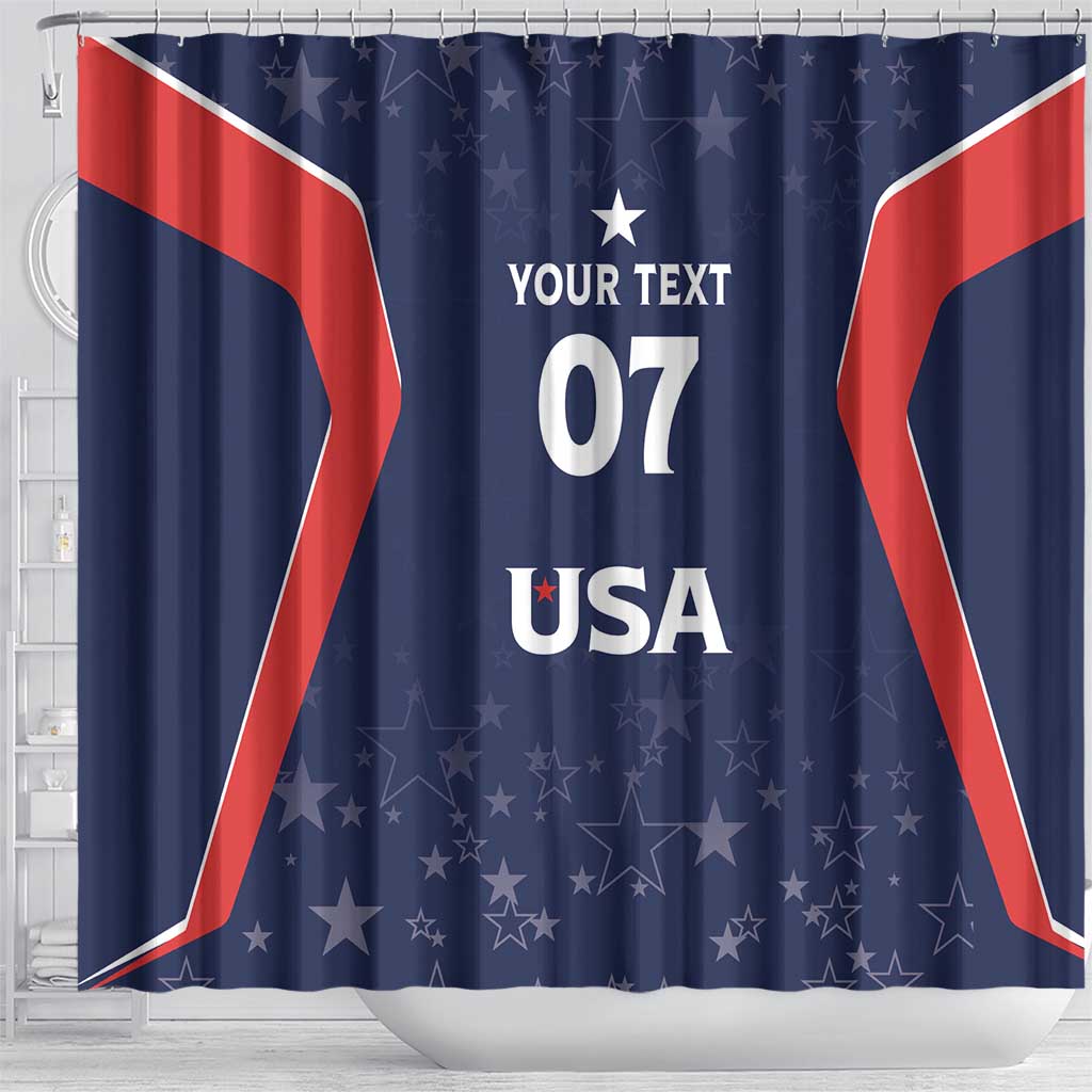USA Cricket World Cup 2024 Custom Shower Curtain All Stars Sprangle