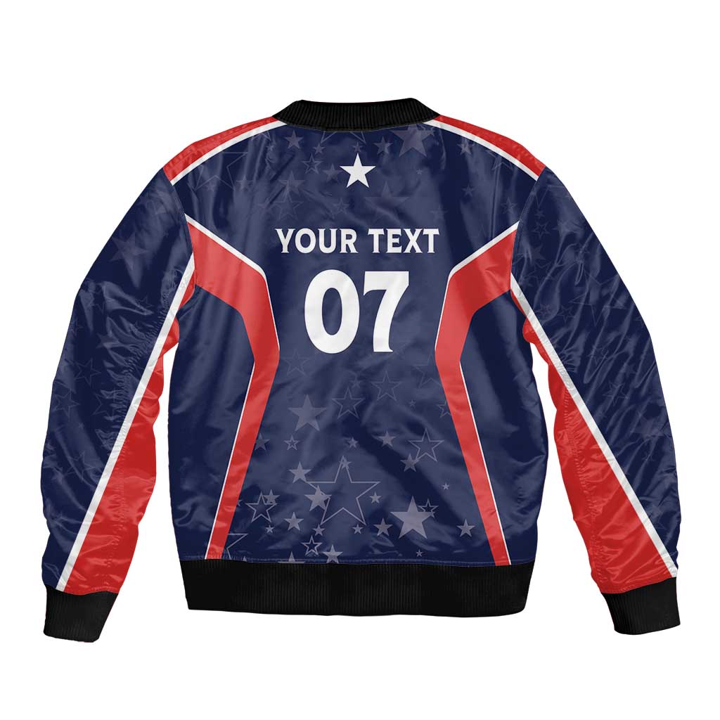 USA Cricket World Cup 2024 Custom Sleeve Zip Bomber Jacket All Stars Sprangle - Wonder Print Shop