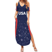 USA Cricket World Cup 2024 Custom Summer Maxi Dress All Stars Sprangle - Wonder Print Shop