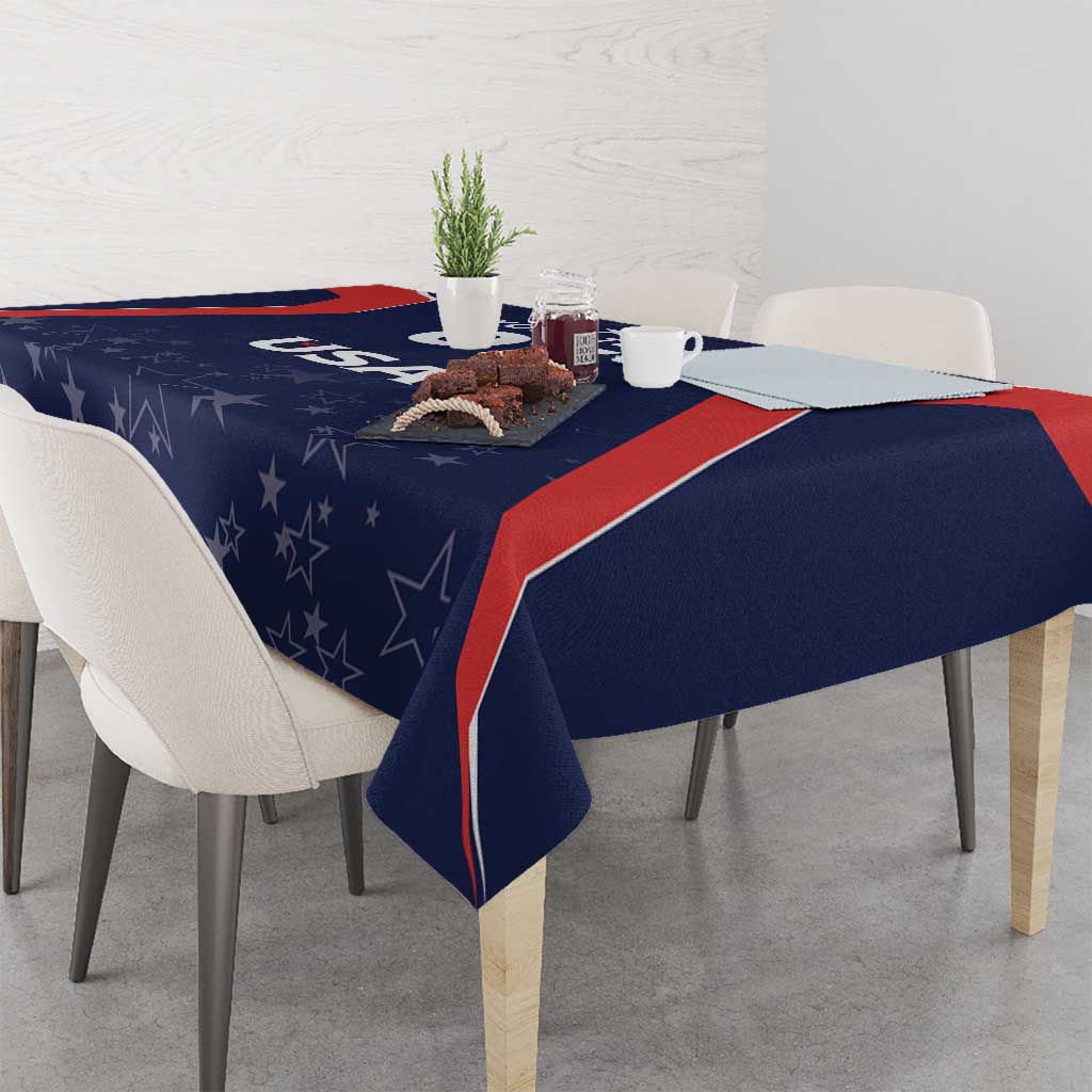 USA Cricket World Cup 2024 Custom Tablecloth All Stars Sprangle - Wonder Print Shop