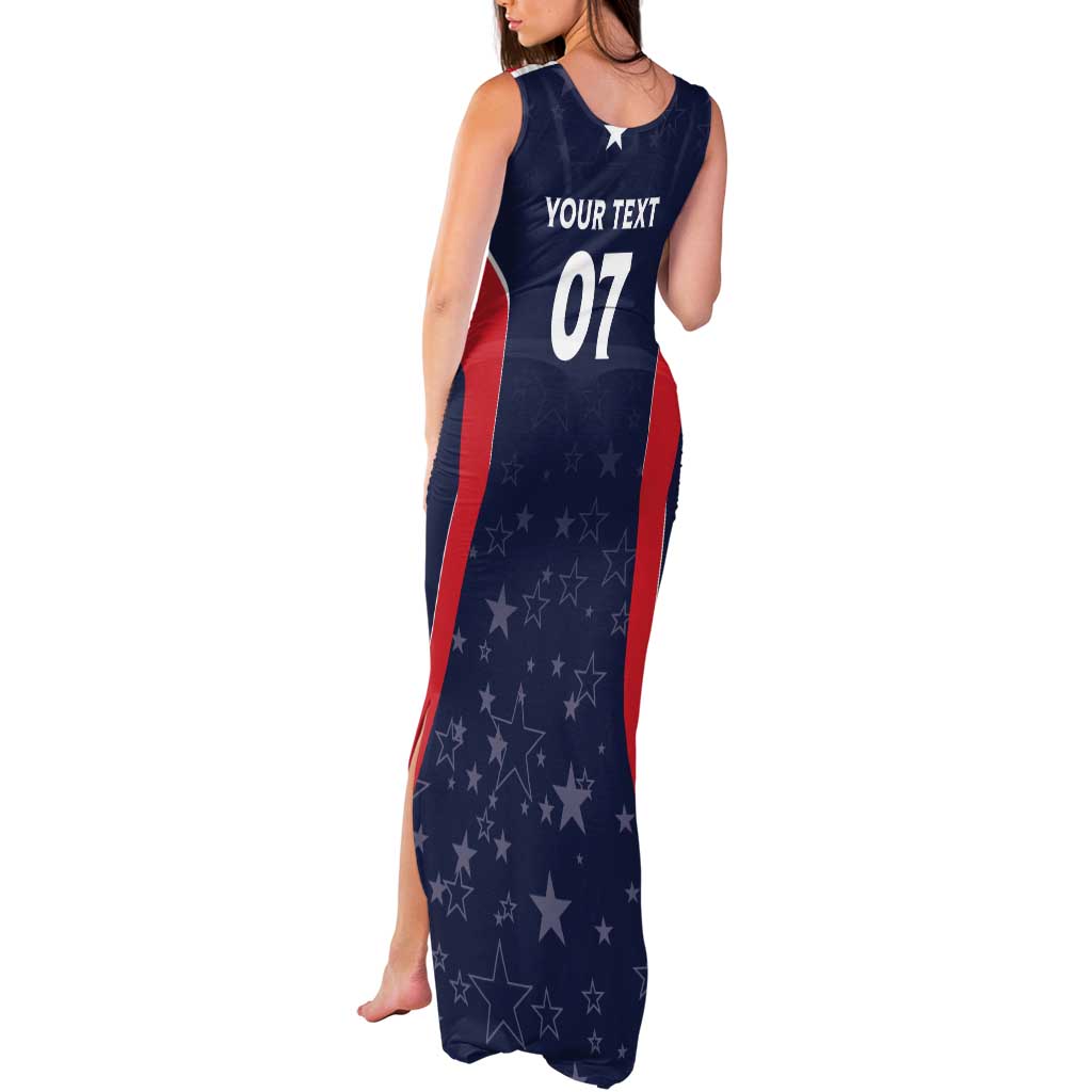 USA Cricket World Cup 2024 Custom Tank Maxi Dress All Stars Sprangle - Wonder Print Shop
