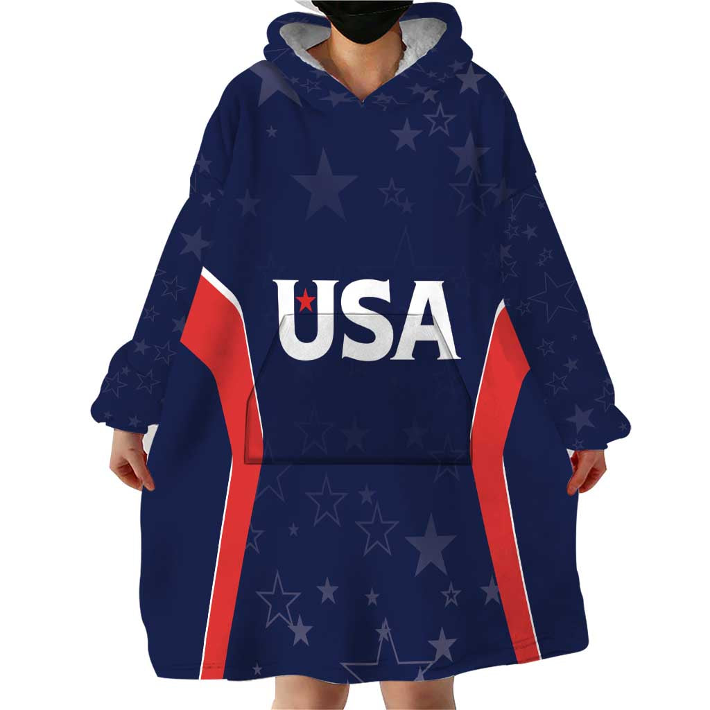 USA Cricket World Cup 2024 Custom Wearable Blanket Hoodie All Stars Sprangle - Wonder Print Shop