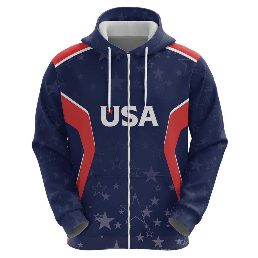 USA Cricket World Cup 2024 Custom Zip Hoodie All Stars Sprangle - Wonder Print Shop