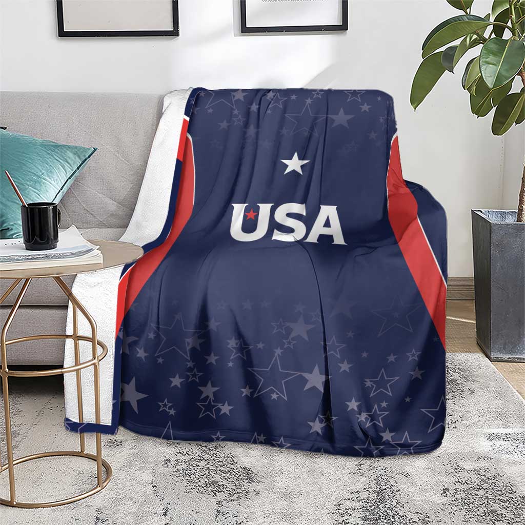 USA Cricket World Cup 2024 Blanket All Stars Sprangle