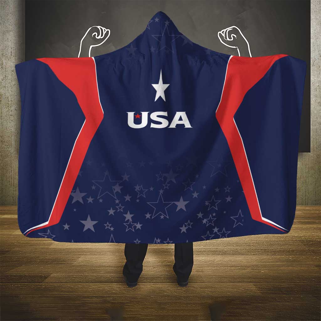 USA Cricket World Cup 2024 Hooded Blanket All Stars Sprangle