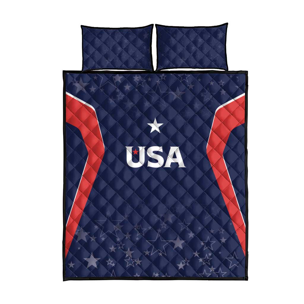 USA Cricket World Cup 2024 Quilt Bed Set All Stars Sprangle - Wonder Print Shop