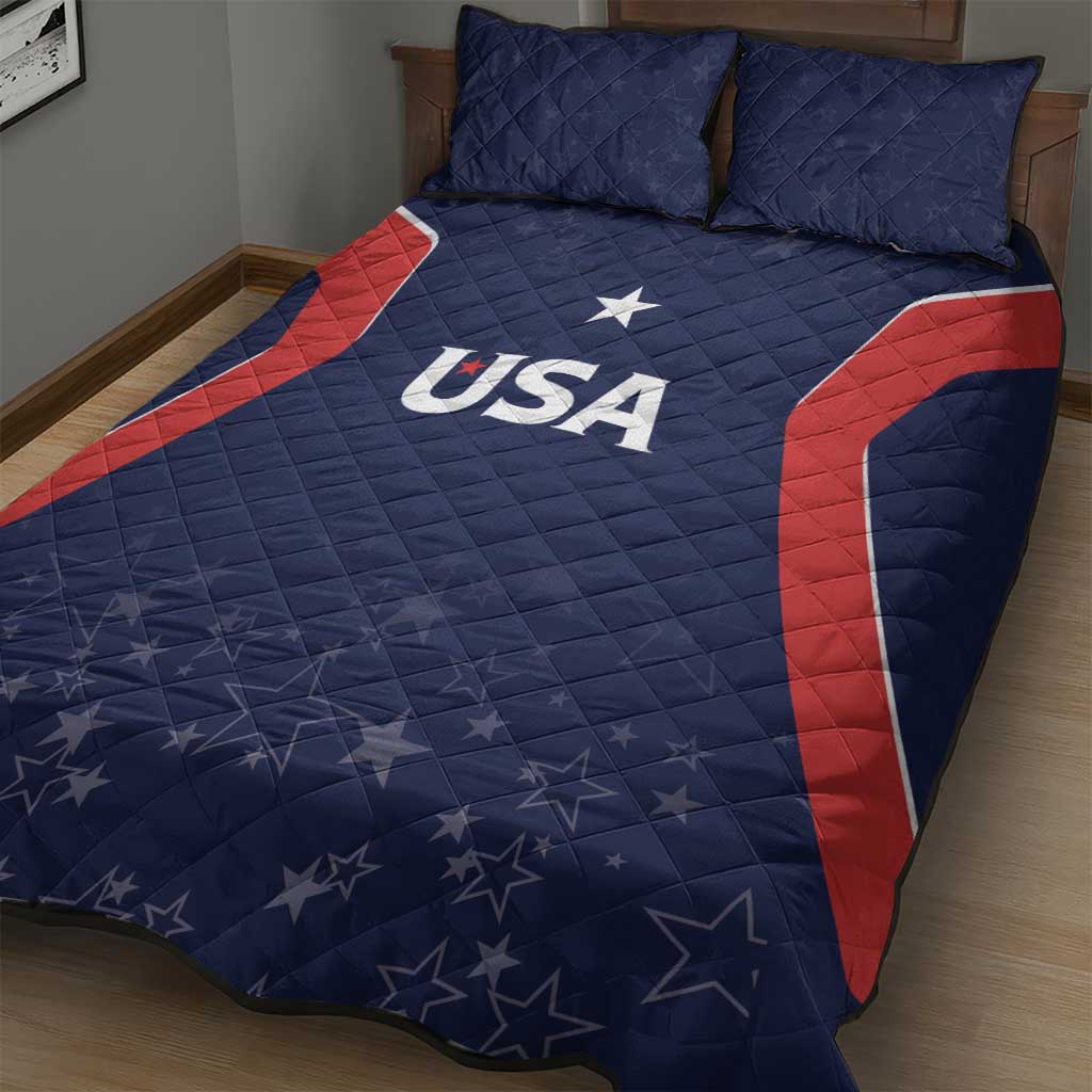 USA Cricket World Cup 2024 Quilt Bed Set All Stars Sprangle - Wonder Print Shop