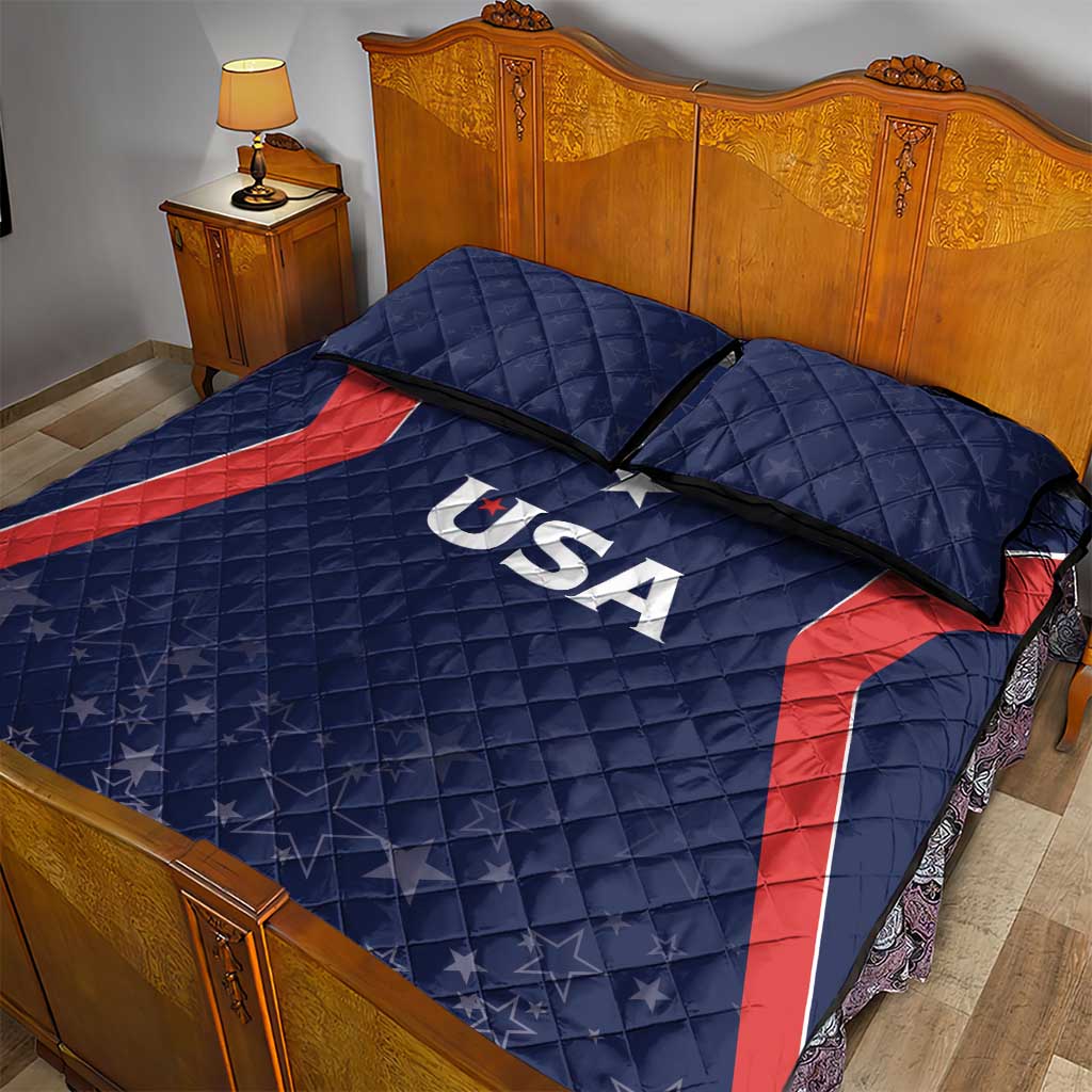 USA Cricket World Cup 2024 Quilt Bed Set All Stars Sprangle - Wonder Print Shop