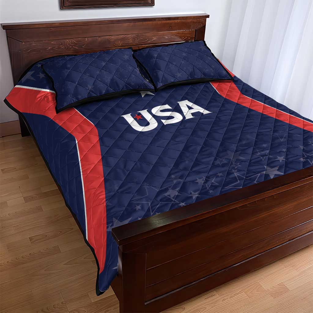 USA Cricket World Cup 2024 Quilt Bed Set All Stars Sprangle - Wonder Print Shop