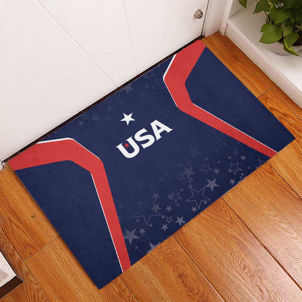 USA Cricket World Cup 2024 Rubber Doormat All Stars Sprangle - Wonder Print Shop