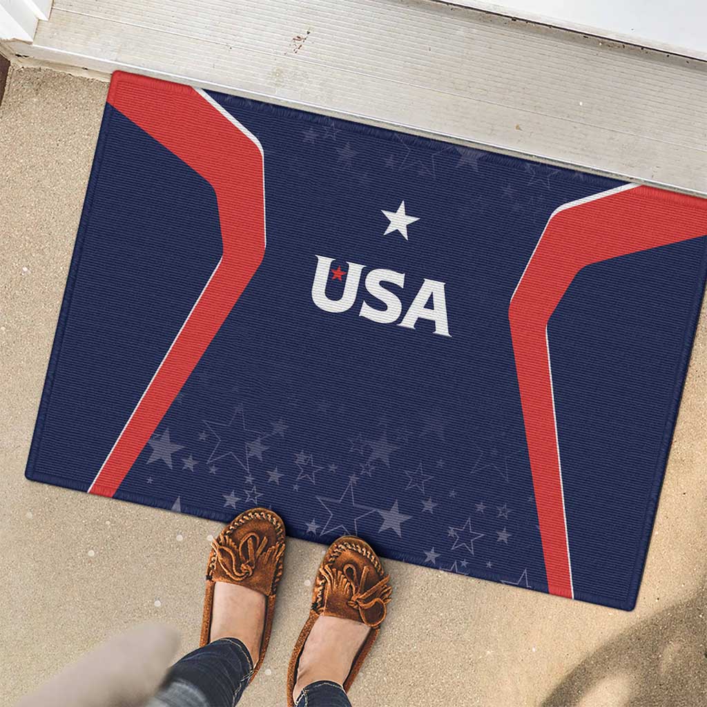 USA Cricket World Cup 2024 Rubber Doormat All Stars Sprangle - Wonder Print Shop