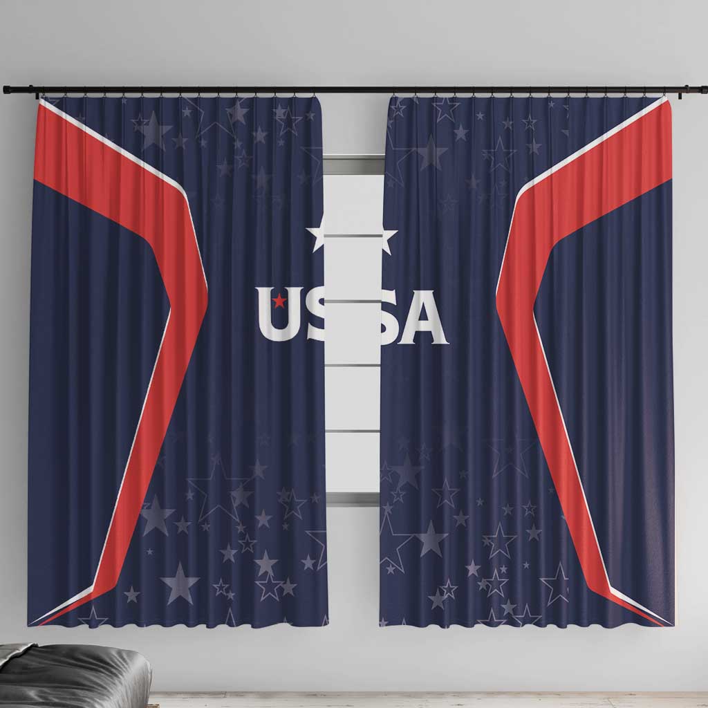 USA Cricket World Cup 2024 Window Curtain All Stars Sprangle - Wonder Print Shop