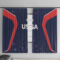 USA Cricket World Cup 2024 Window Curtain All Stars Sprangle - Wonder Print Shop