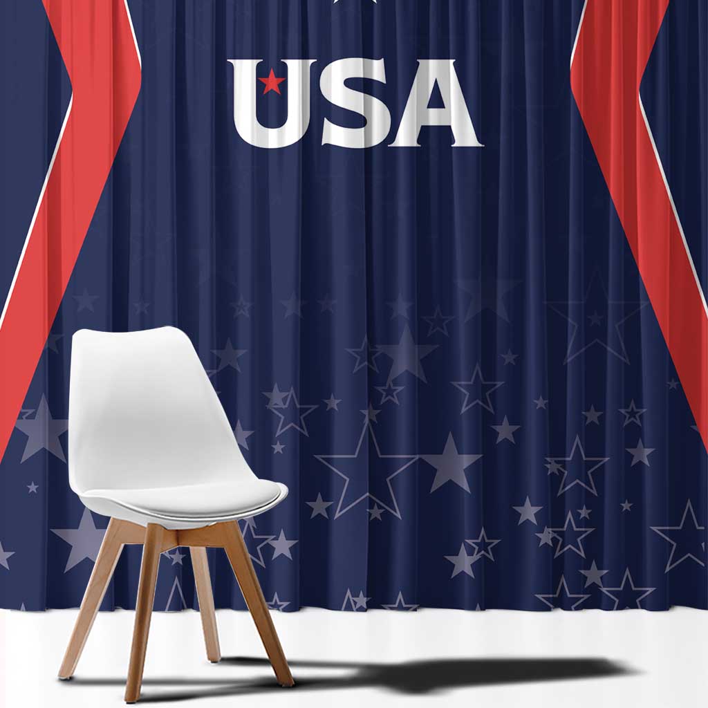 USA Cricket World Cup 2024 Window Curtain All Stars Sprangle - Wonder Print Shop