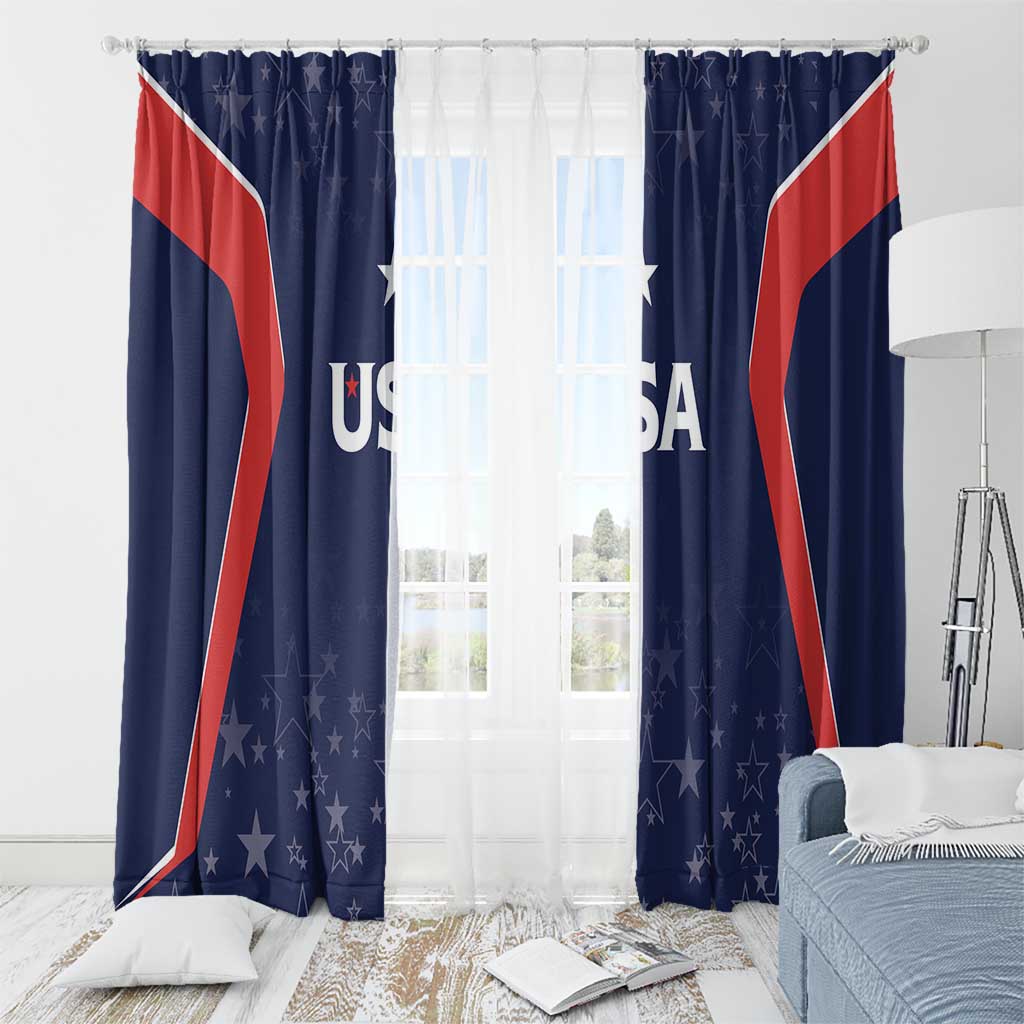 USA Cricket World Cup 2024 Window Curtain All Stars Sprangle - Wonder Print Shop