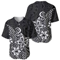 Polynesia Baseball Jersey Plumeria Black Curves LT7 - Wonder Print Shop