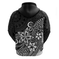 Polynesia Hoodie Plumeria Black Curves - Wonder Print Shop