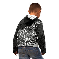 Polynesia Kid Hoodie Plumeria Black Curves - Wonder Print Shop