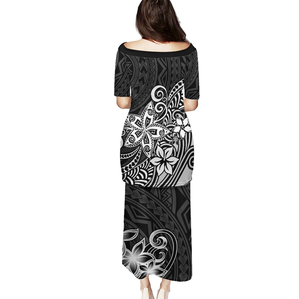 Polynesia Puletasi Plumeria Black Curves - Wonder Print Shop