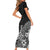 Polynesia Short Sleeve Bodycon Dress Plumeria Black Curves - Wonder Print Shop