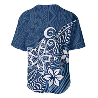 Polynesia Baseball Jersey Plumeria Blue Curves LT7 - Wonder Print Shop