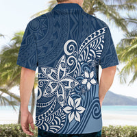 Polynesia Hawaiian Shirt Plumeria Blue Curves - Wonder Print Shop