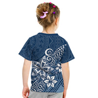 Polynesia Kid T Shirt Plumeria Blue Curves - Wonder Print Shop