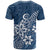 Polynesia T Shirt Plumeria Blue Curves - Wonder Print Shop