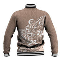 Polynesia Baseball Jacket Plumeria Beige Curves LT7 - Wonder Print Shop