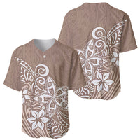 Polynesia Baseball Jersey Plumeria Beige Curves LT7 - Wonder Print Shop