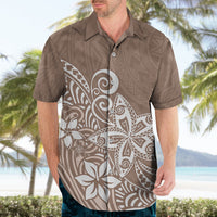 Polynesia Hawaiian Shirt Plumeria Beige Curves - Wonder Print Shop