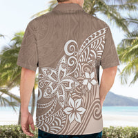 Polynesia Hawaiian Shirt Plumeria Beige Curves - Wonder Print Shop