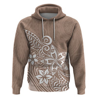 Polynesia Hoodie Plumeria Beige Curves - Wonder Print Shop
