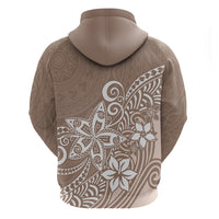 Polynesia Hoodie Plumeria Beige Curves - Wonder Print Shop