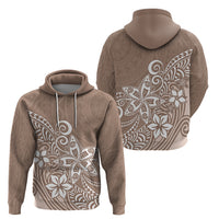 Polynesia Hoodie Plumeria Beige Curves - Wonder Print Shop
