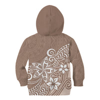 Polynesia Kid Hoodie Plumeria Beige Curves - Wonder Print Shop