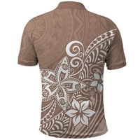 Polynesia Polo Shirt Plumeria Beige Curves - Wonder Print Shop