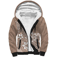 Polynesia Sherpa Hoodie Plumeria Beige Curves - Wonder Print Shop
