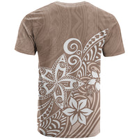 Polynesia T Shirt Plumeria Beige Curves - Wonder Print Shop