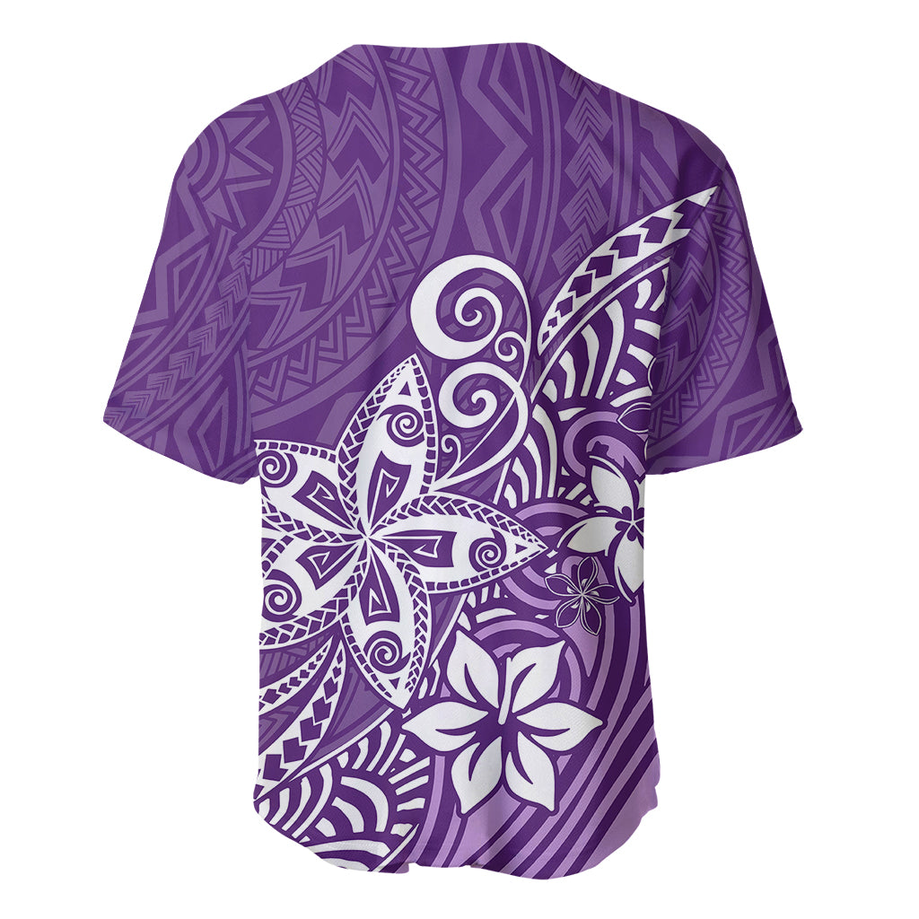Polynesia Baseball Jersey Plumeria Purple Curves LT7 - Wonder Print Shop
