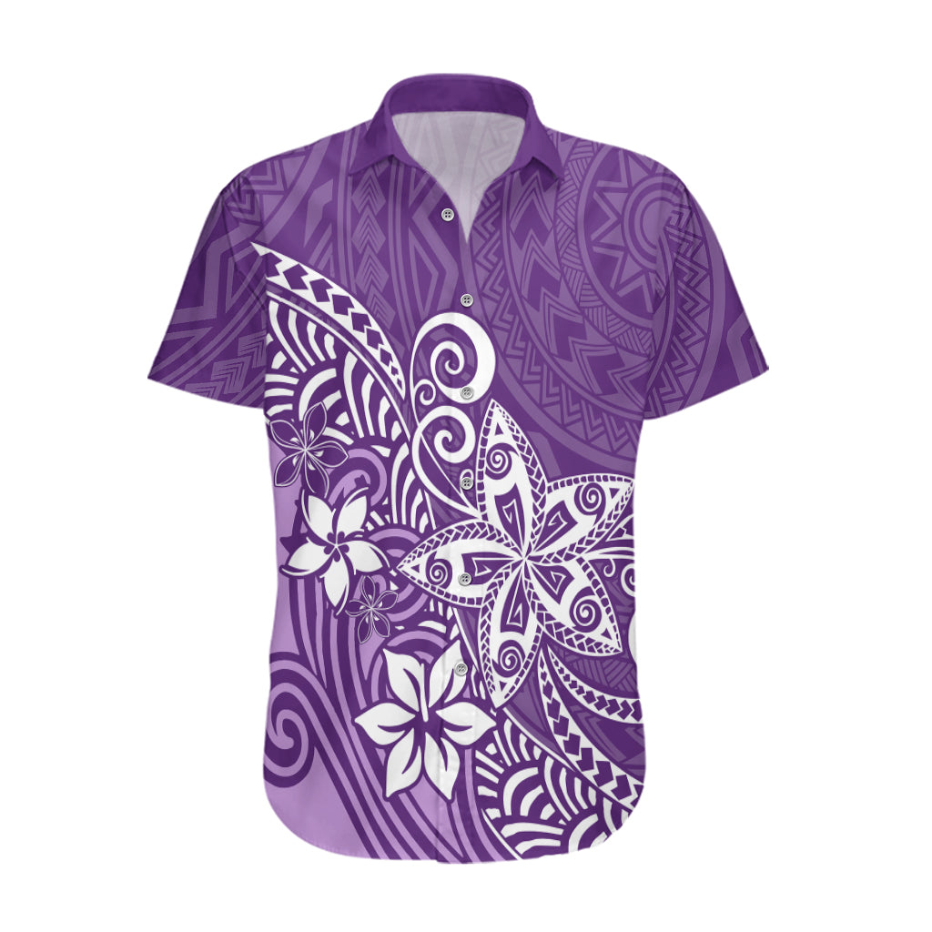 Polynesia Hawaiian Shirt Plumeria Purple Curves - Wonder Print Shop