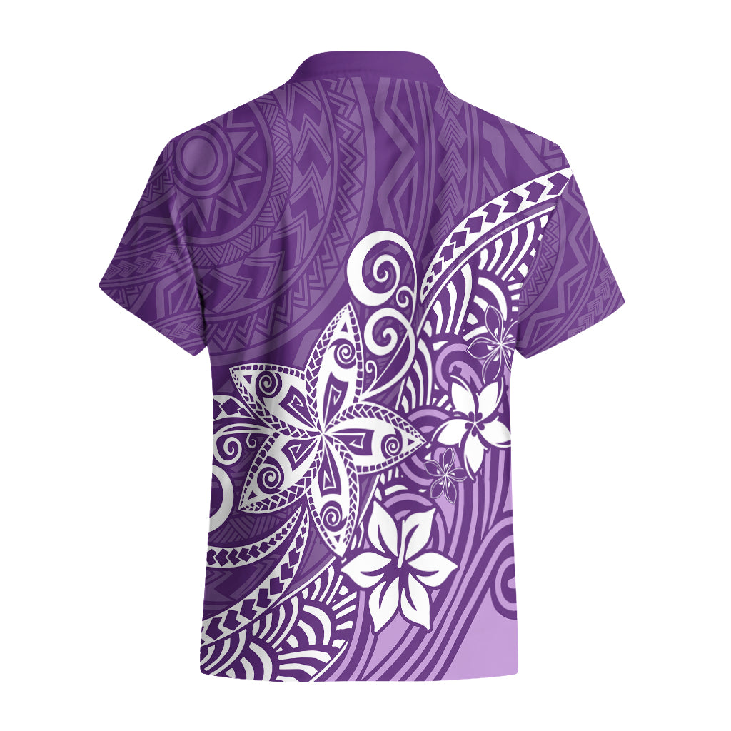 Polynesia Hawaiian Shirt Plumeria Purple Curves - Wonder Print Shop