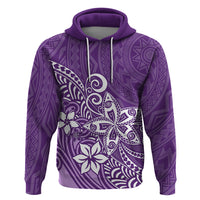 Polynesia Hoodie Plumeria Purple Curves - Wonder Print Shop
