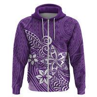 Polynesia Hoodie Plumeria Purple Curves - Wonder Print Shop