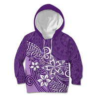 Polynesia Kid Hoodie Plumeria Purple Curves - Wonder Print Shop